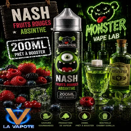 Eliquide Nash Monster 200ML, fruits rouges et absinthe