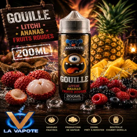 Eliquide Gouille Monster 200ML, litchi, ananas et fruits rouges