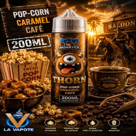 Eliquide Thron Monster au café, pop cron et caramel