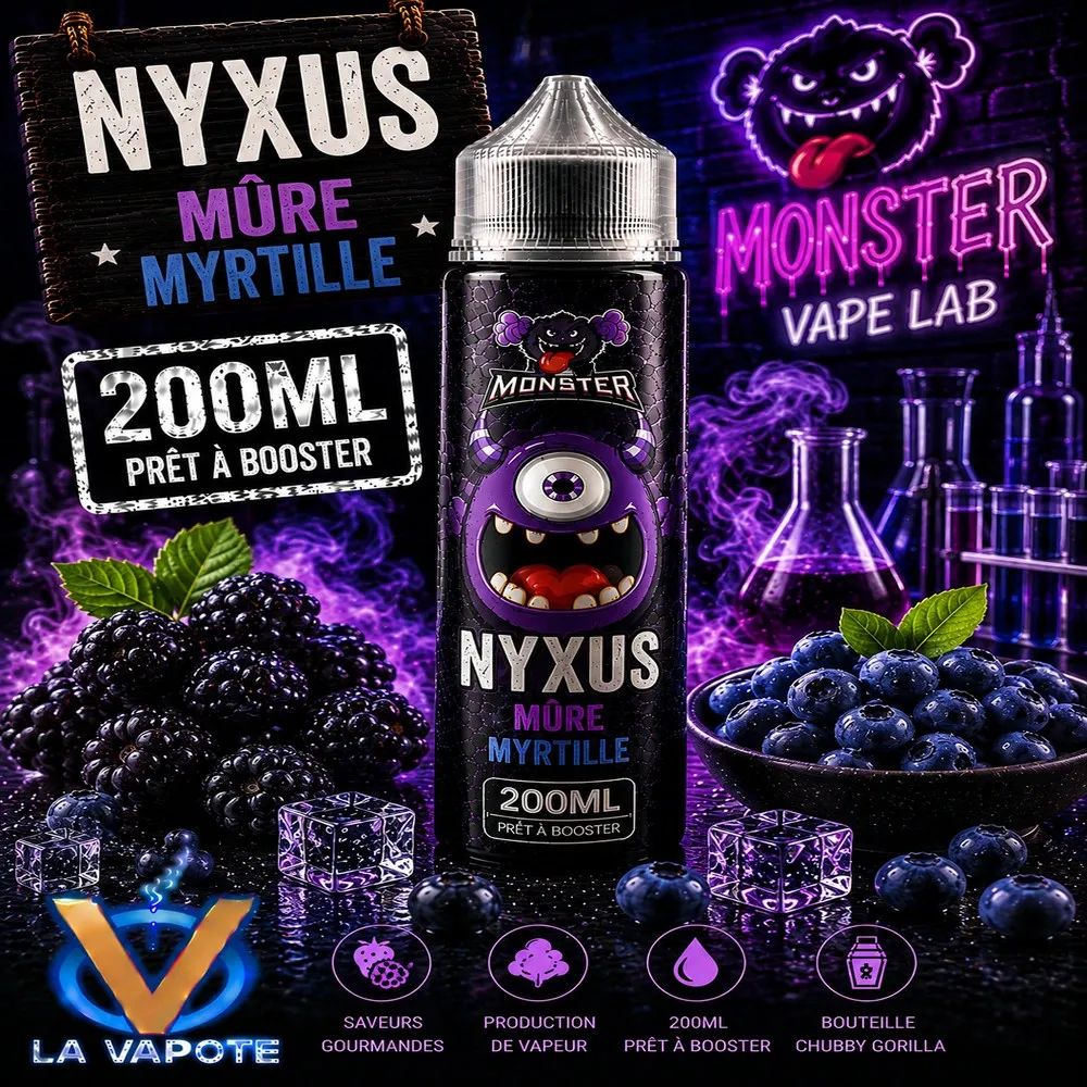Eliquide Nyxus Monster 200ML, mures et myrtille