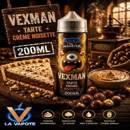 Eliquide Vexman Monster 200ML, crème noisette