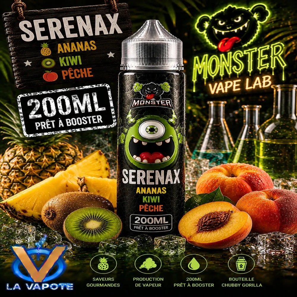 Eliquide Serenax Monster 200ML, kiwi peche ananas
