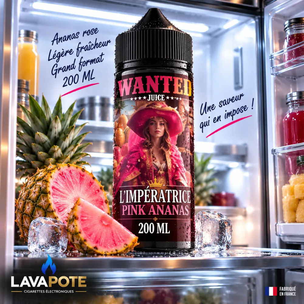 Eliquide Ananas Rose Menthe Wanted 200ML ananas rose et pink menthe