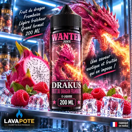 Eliquide Fruit Dragon Framboise Frais Wanted 200ML