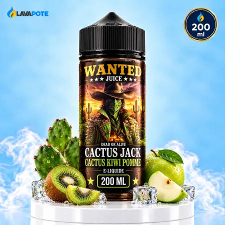 Eliquide Cactus Kiwi Pomme Frais Wanted 200ML